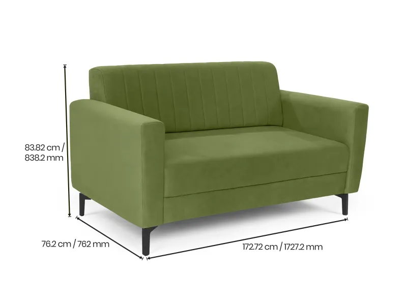 Tulip Upholstered 3 Seater Sofa in Olive Color With Rio Centre Table